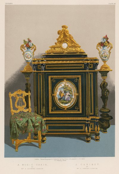 Ein Musikstuhl von Mr A Joubert, London; Ein Kabinett von Mr A Sedley, London von English School