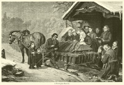 Ein norwegisches Begräbnis (Stich) von English School