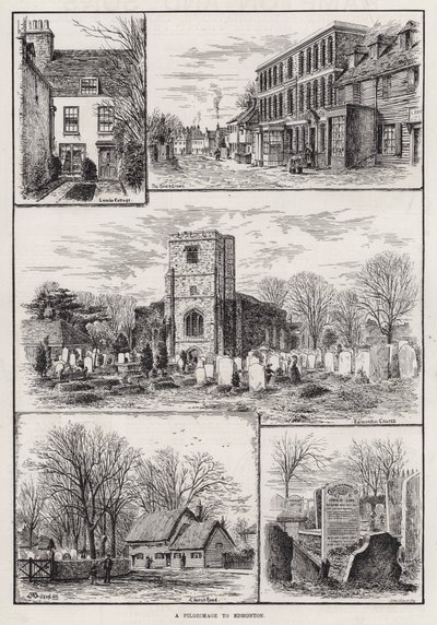 Eine Pilgerreise nach Edmonton (Gravur) von English School