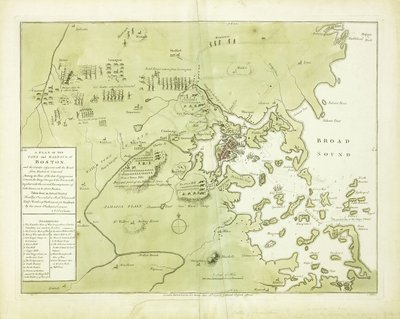 Plan der Stadt und des Hafens von Boston und der umliegenden Gegend von English School