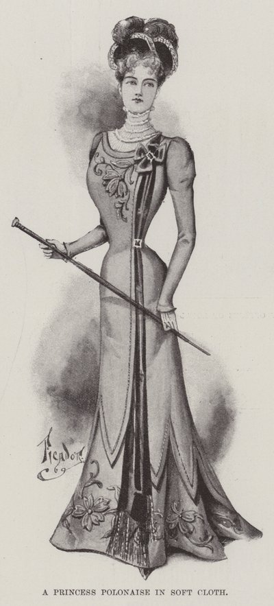 Eine Prinzessin-Polonaise aus weichem Stoff von English School