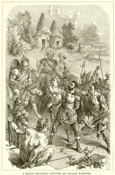 Ein römischer Zenturio von britischen Kriegern gefangen genommen von English School