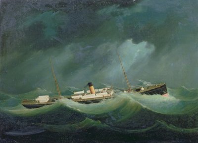 Ein Saville-Linien-Schiff bei rauem Wetter, ca. 1870 von English School