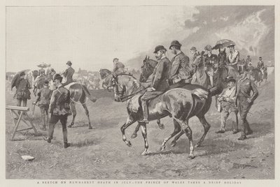 Eine Skizze auf Newmarket Heath im Juli, der Prinz von Wales macht einen kurzen Urlaub von English School