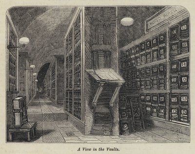 Ein Blick in die Gewölbe (Gravur) von English School
