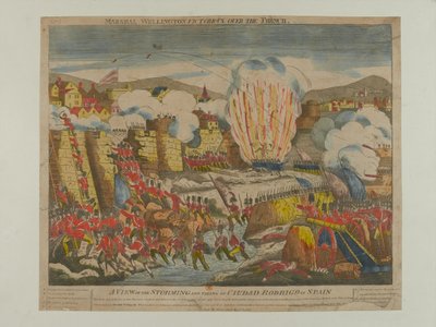 Die Erstürmung und Einnahme von Ciudad Rodrigo in Spanien, 1812, veröffentlicht von Oliver und Boyd, 1812 von English School