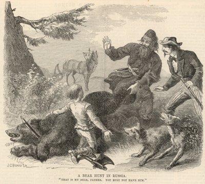 Eine Bärenjagd in Russland von English School