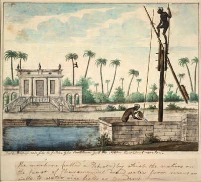 Ein kolonialer Garten mit Bewässerung, ca. 1787 von English School