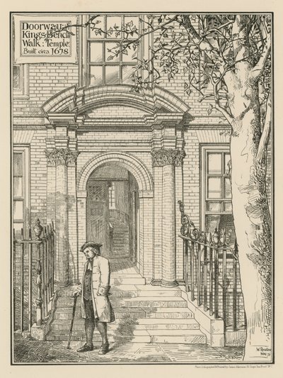 Eine Tür auf dem Kings Bench Walk im Temple von English School