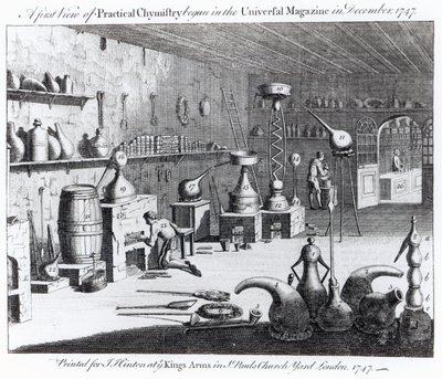 Ein erster Blick auf die praktische Chemie, begonnen im Universal Magazine im Dezember 1747 von English School
