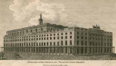 Vollansicht des neuen Drury Lane Theatre, London, nach Fertigstellung von English School