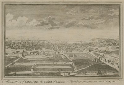 Eine allgemeine Ansicht von London, der Hauptstadt Englands, von einer Anhöhe bei Islington aus gesehen von English School