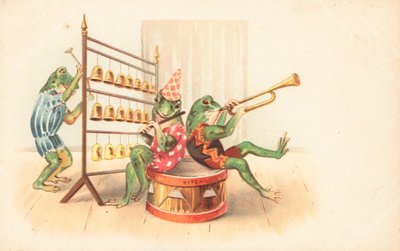 Eine Gruppe musikalischer Frösche von English School