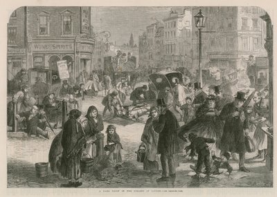 Ein harter Frost in den Straßen von London von English School