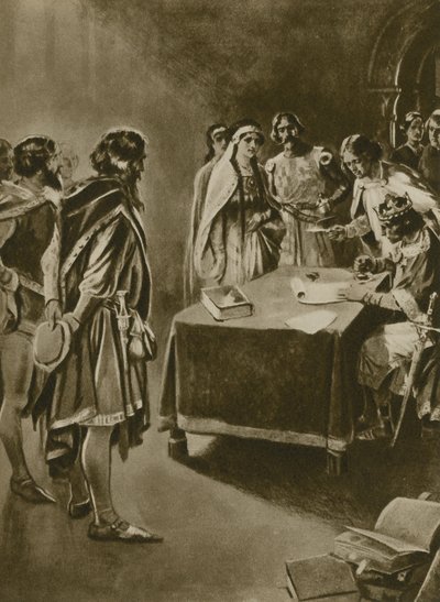 Ein königliches Privileg zum Kohleabbau (Gravur) von English School