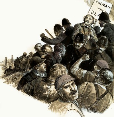Ein Lynchmob stürmte den Hügel zu Dr. William Price von English School