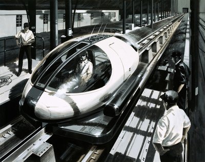 Ein Maglev-Testfahrzeug in Japan von English School