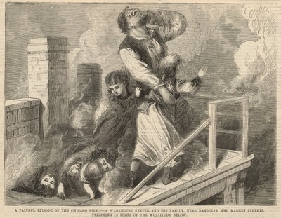 Ein schmerzhaftes Ereignis des Chicago-Feuers von English School