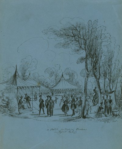 Eine Skizze in Jenkins Gardens, Regents Park, London von English School