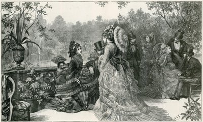 Eine Skizze von Ihrer Majestät Gartenparty, Buckingham Palace, von der Terrasse des Sommerhauses von English School