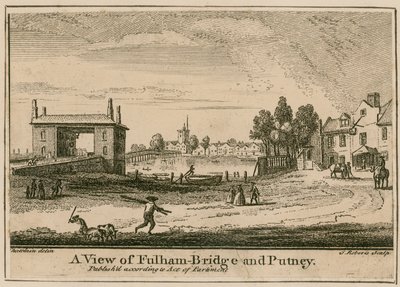Eine Ansicht der Fulham-Brücke und Putney von English School