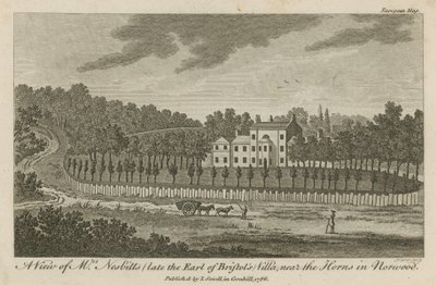 Eine Ansicht von Mr. Nesbitts (ehemals des Earl of Bristol) Villa, in der Nähe der Hörner in Norwood von English School