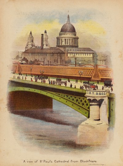 Ein Blick auf die St. Pauls Kathedrale von Blackfriars von English School