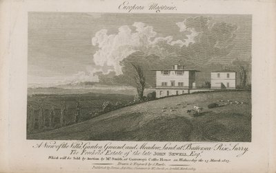 Ansicht des Freehold Estate des verstorbenen John Sewell von English School