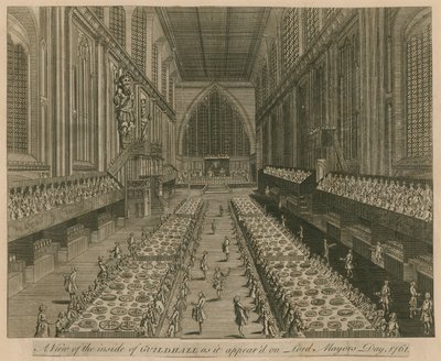 Eine Ansicht der Guildhall, London, wie sie am Lord Mayor