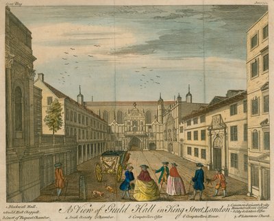 Eine Ansicht der Guildhall in der King Street, London von English School