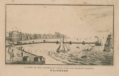 Ansicht der Hängebrücke und der Marine Parade von English School