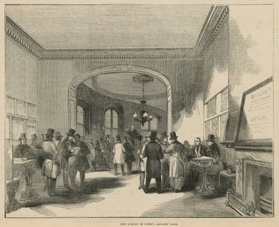 Ein Besuch bei Lloyds - die Versicherung von Schiffen: Schiffsauktion im Kapitänsraum von Lloyds von English School