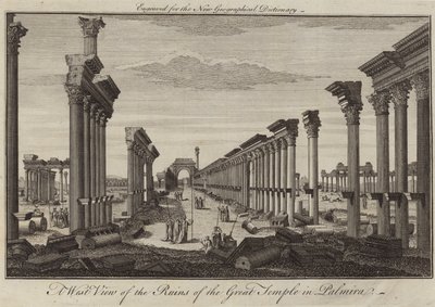 Westansicht der Ruinen des Großen Tempels in Palmira von English School