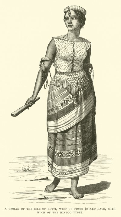 Eine Frau der Insel Rotti, westlich von Timor, gemischte Rasse, mit viel vom Hindu-Typ von English School