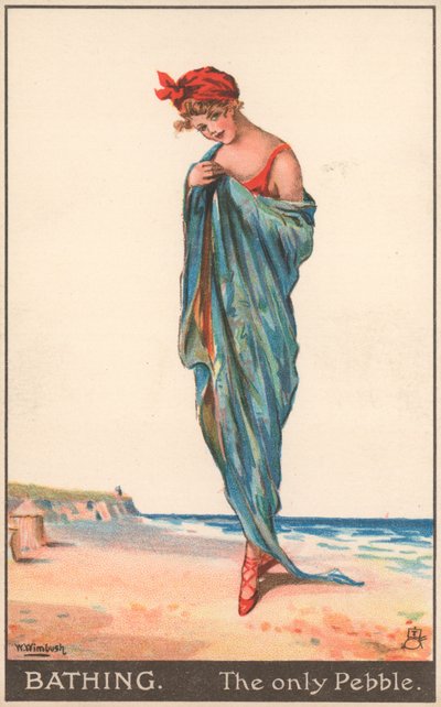 Eine junge Frau in ein Handtuch am Strand gehüllt von English School
