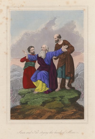 Aaron und Hur stützen die Hände von Moses von English School