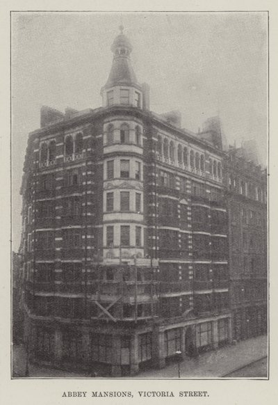 Abbey Mansions, Victoria Street (Gravur) von English School