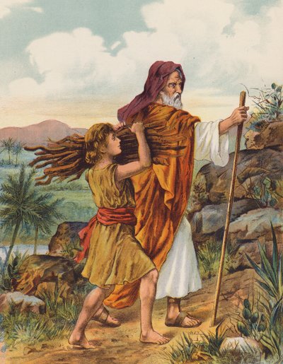 Abraham und Isaak auf dem Weg zum Berg Moriah von English School