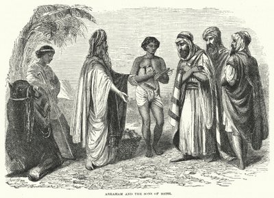 Abraham und die Söhne Heths (Gravur) von English School