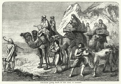 Abraham zieht in das Land Kanaan (Gravur) von English School