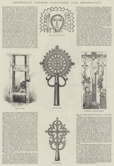 Abessinische Kirchenmöbel und Dekoration (Gravur) von English School