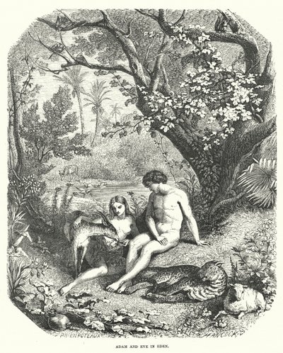 Adam und Eva im Paradies von English School