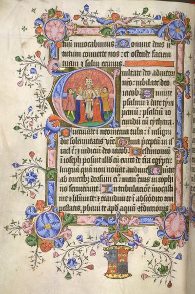 Beginn von Psalm 80; Initiale 