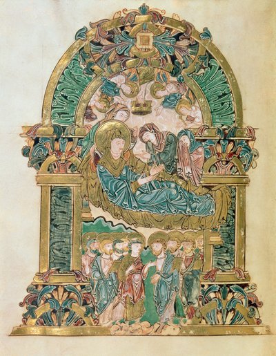 Mariä Himmelfahrt, aus dem Benedictional des St. Aethelwold, Winchester, ca. 980 von English School
