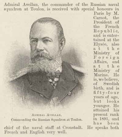 Admiral Avellan, Kommandant des russischen Geschwaders in Toulon von English School
