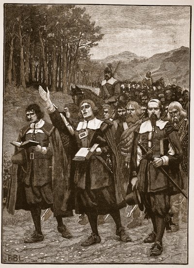 Vormarsch der Covenanters über die Grenze nach England, Illustration aus Cassells Illustrierter Geschichte Englands von English School
