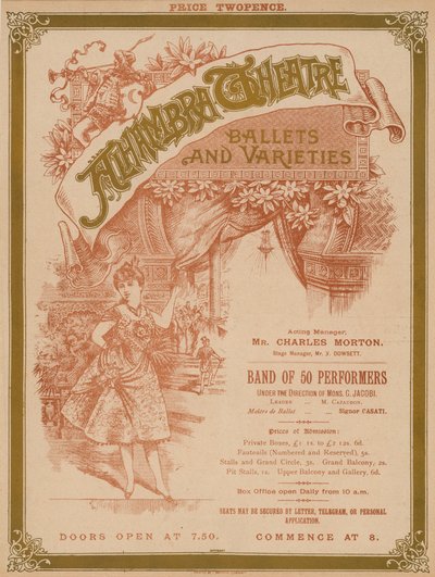 Anzeige für das Alhambra Theatre, Leicester Square, London von English School