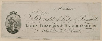 Werbung für Gekauft bei Locke & Bushell, Manchester von English School