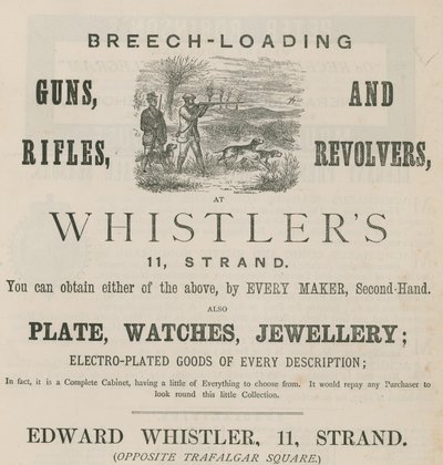 Anzeige für Edward Whistler, 11 Strand, London von English School