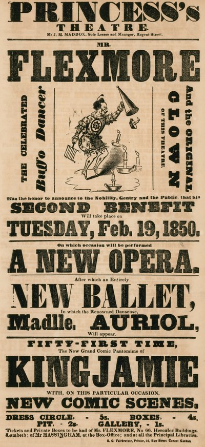 Anzeige für das Princesss Theater, London von English School